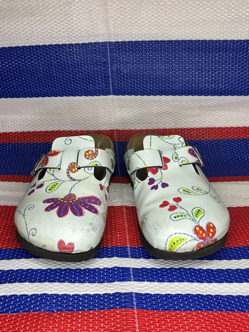 Floral Birkenstock Papillio Boston Clogs Shoes - Women’s Size 7 Sandals - Picture 10 of 12